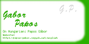 gabor papos business card