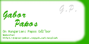 gabor papos business card